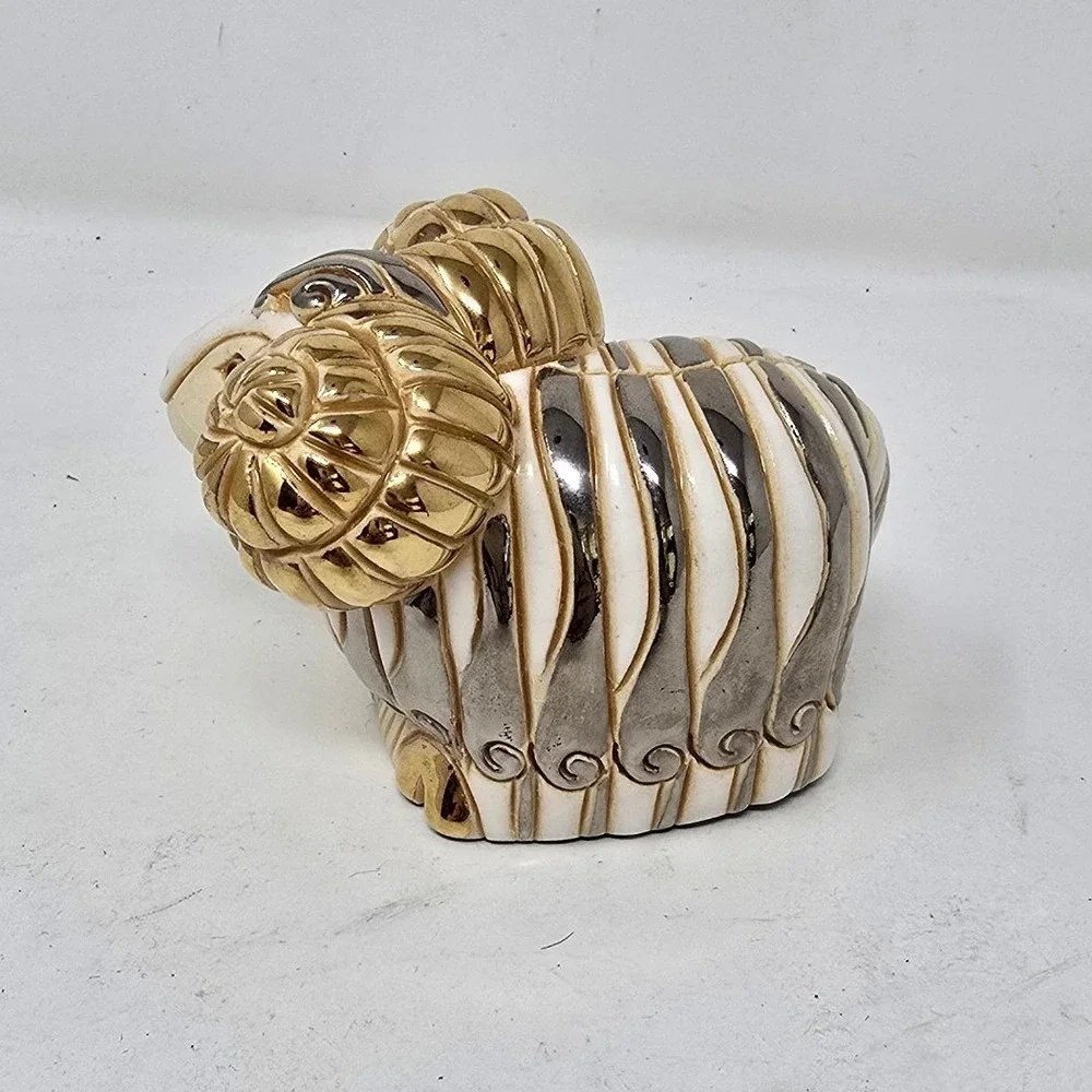 Vtg Artesania Rinconada ram figurine Uruguay clay‎ art Cottagecore Farmhouse